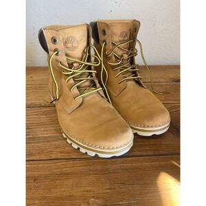 Timberland Boots Womens 8.5 Brookton Combat Brown Casual Lace Up Ankle Top A1I94